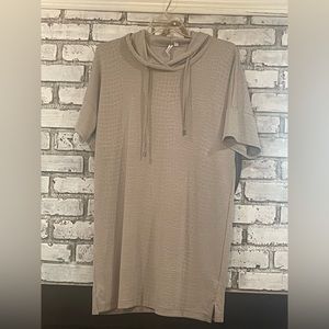Brand new, beige, Cable and Gauge hooded, stretch dress from Nordstrom, size XL